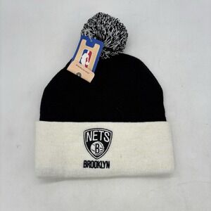 Brooklyn Nets Beanie OSFA New York NBA Knit Hat Bronx Pom Pom NWT
